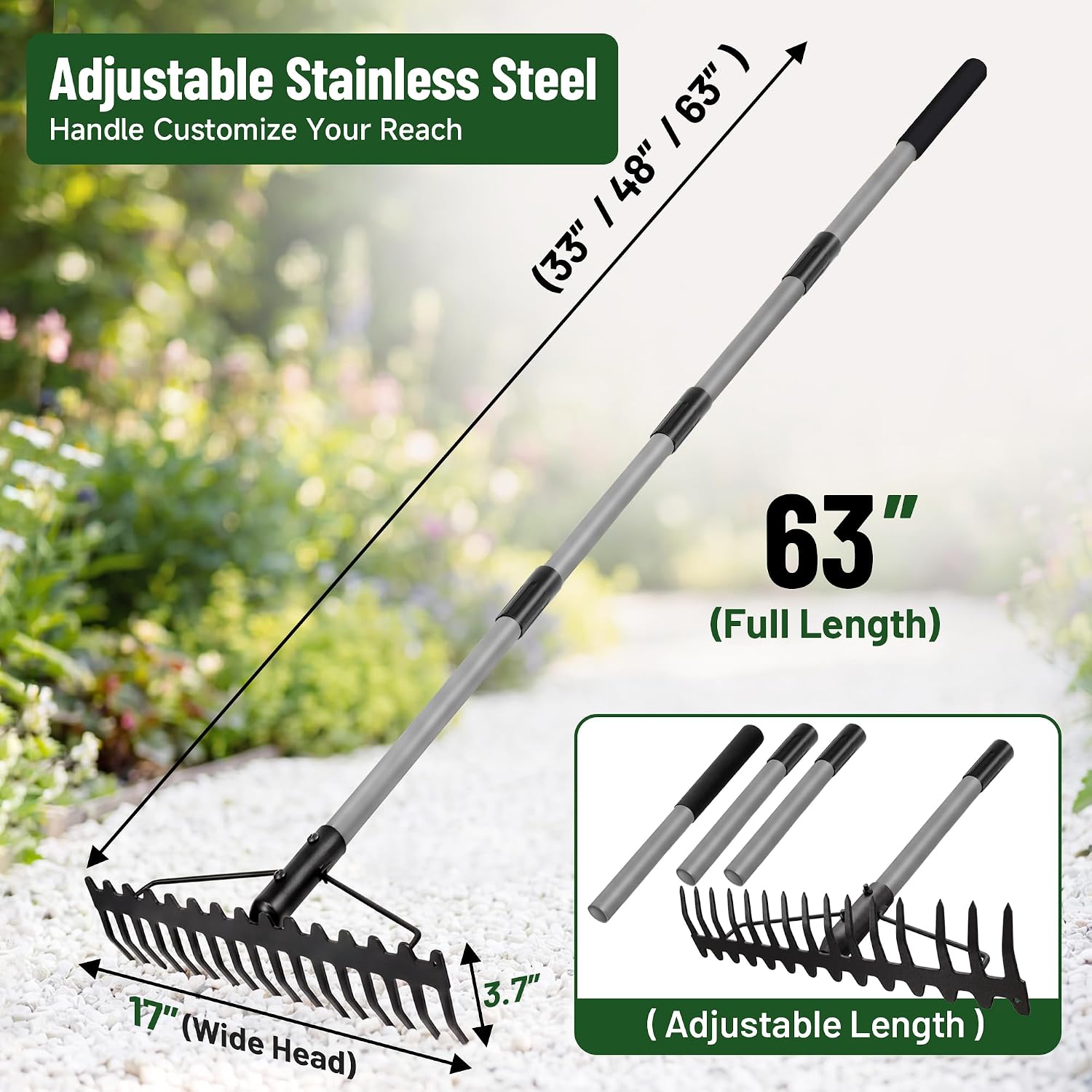 Thumbnail 5 de Walensee 165cm Heavy Duty Garden Rake
