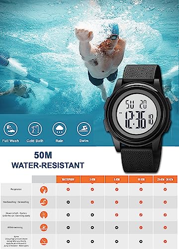 Thumbnail 6 de SNE Ultra-Thin Minimalist Digital Watch with Wide-Angle Display and Rubber Strap