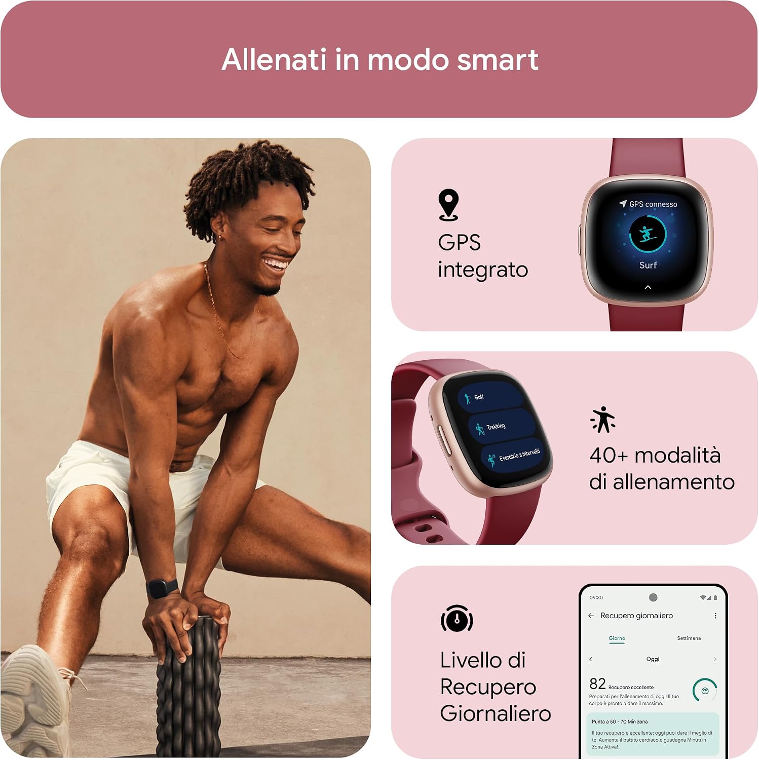 Thumbnail 2 de Fitbit Versa 4 smartwatch, GPS integrato