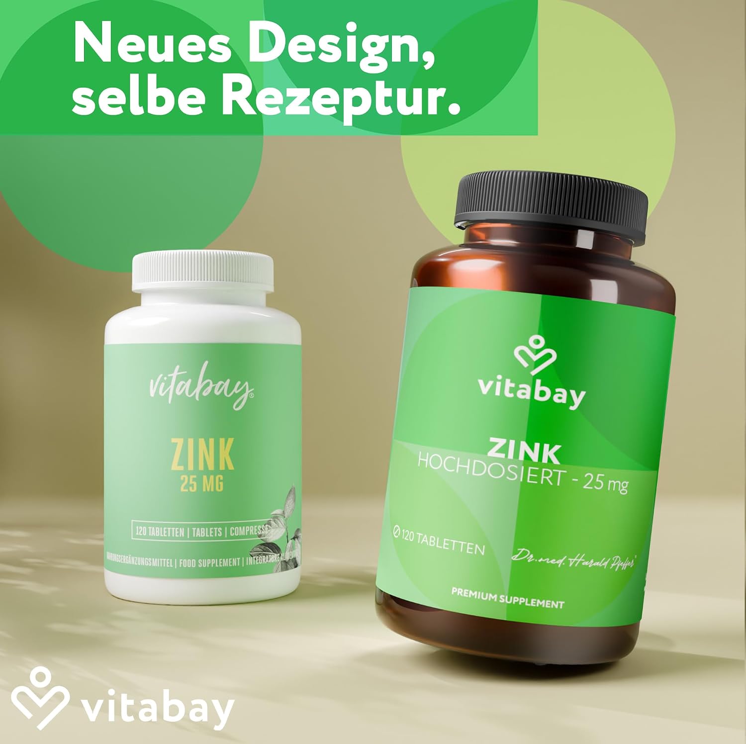 Detalle de Vitabay Zinkcitrat Hochdosiert – vegane Tabletten, 120 Stück (240 Portionen) mit 25 mg Zink pro Portion