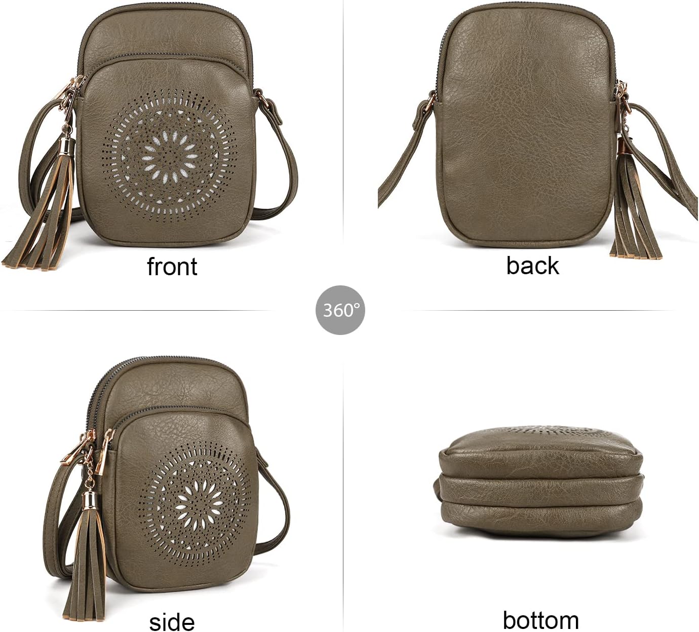 Thumbnail 5 de GLITZALL Small Crossbody Phone Bag for Women – Compact Faux Leather Purse with Tassel