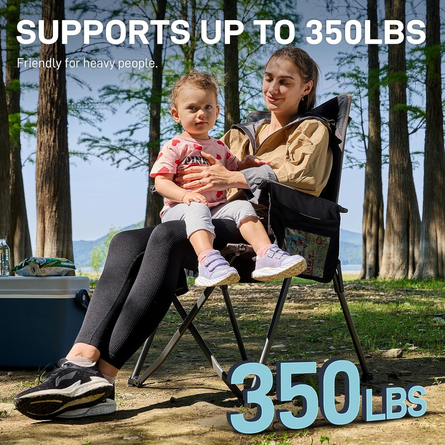 Thumbnail 4 de EVER ADVANCED Luxury Camping Chair Folding for Adults | 2-Pack, Heavy Duty 350lbs, Padded Reclining with Cup Holder and Side Pocket