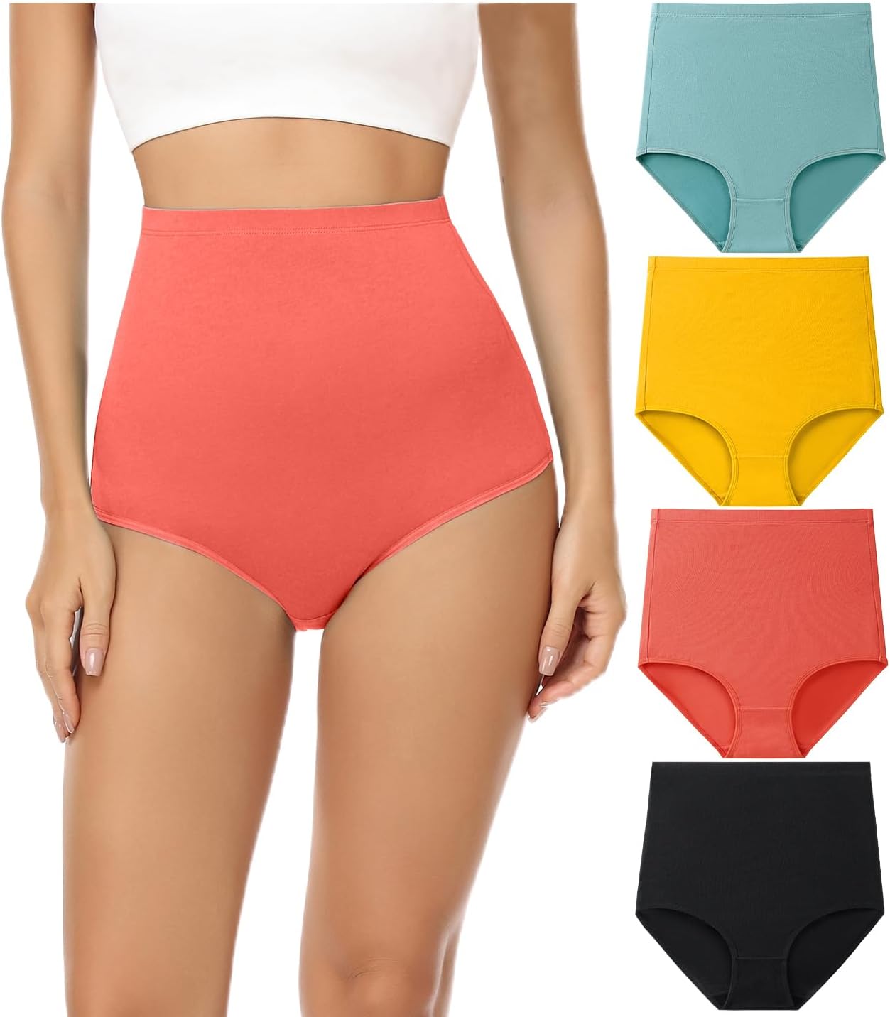 Detalle 2 de wirarpa Women’s Cotton Knickers Super High-Waist Briefs (4-Pack)