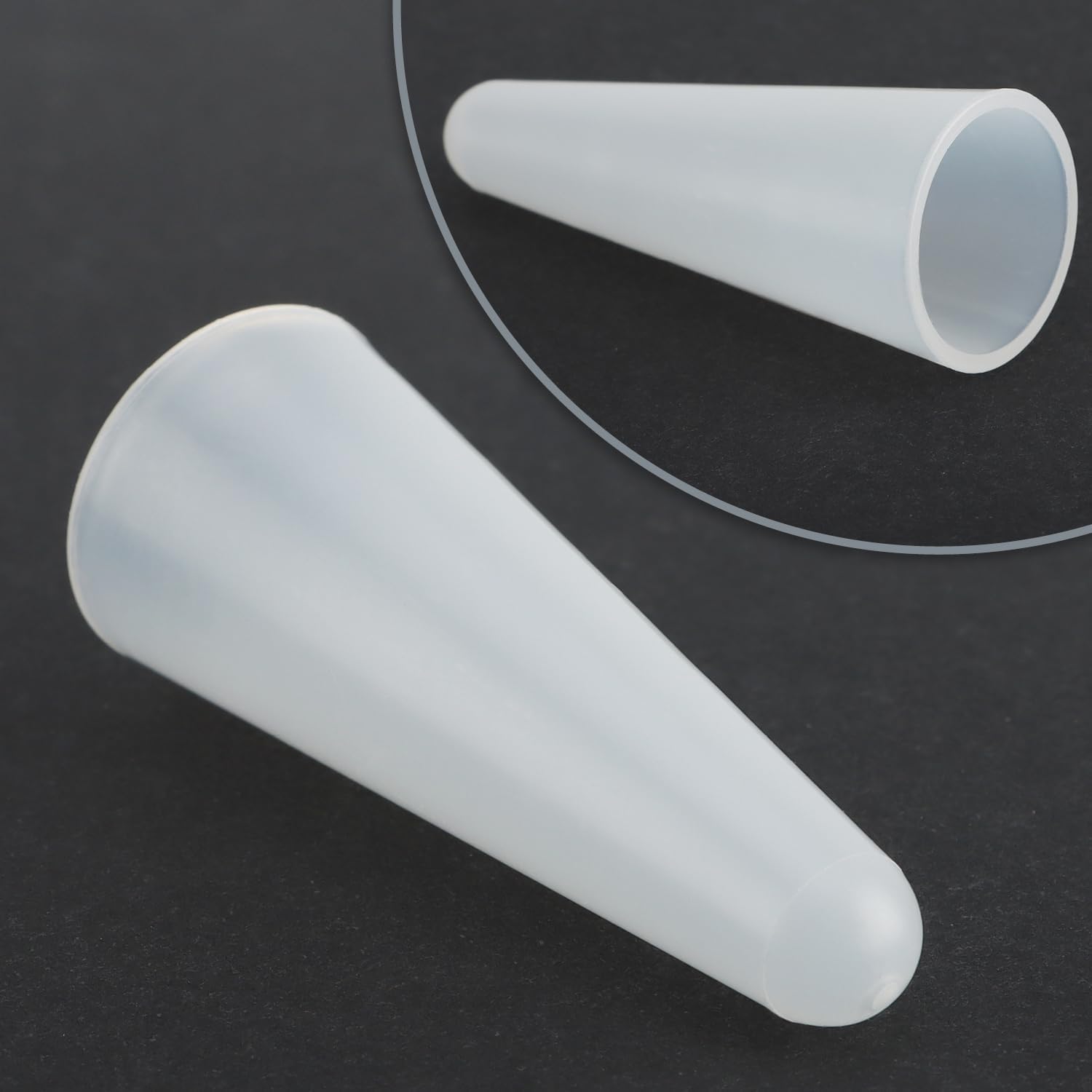 Thumbnail 3 de com-four 2x Schultüten Spitzenschutz aus Kunststoff – transparente Aufsteck-Spitze (Ø 2 cm) zum Schutz der Einschulungstüte