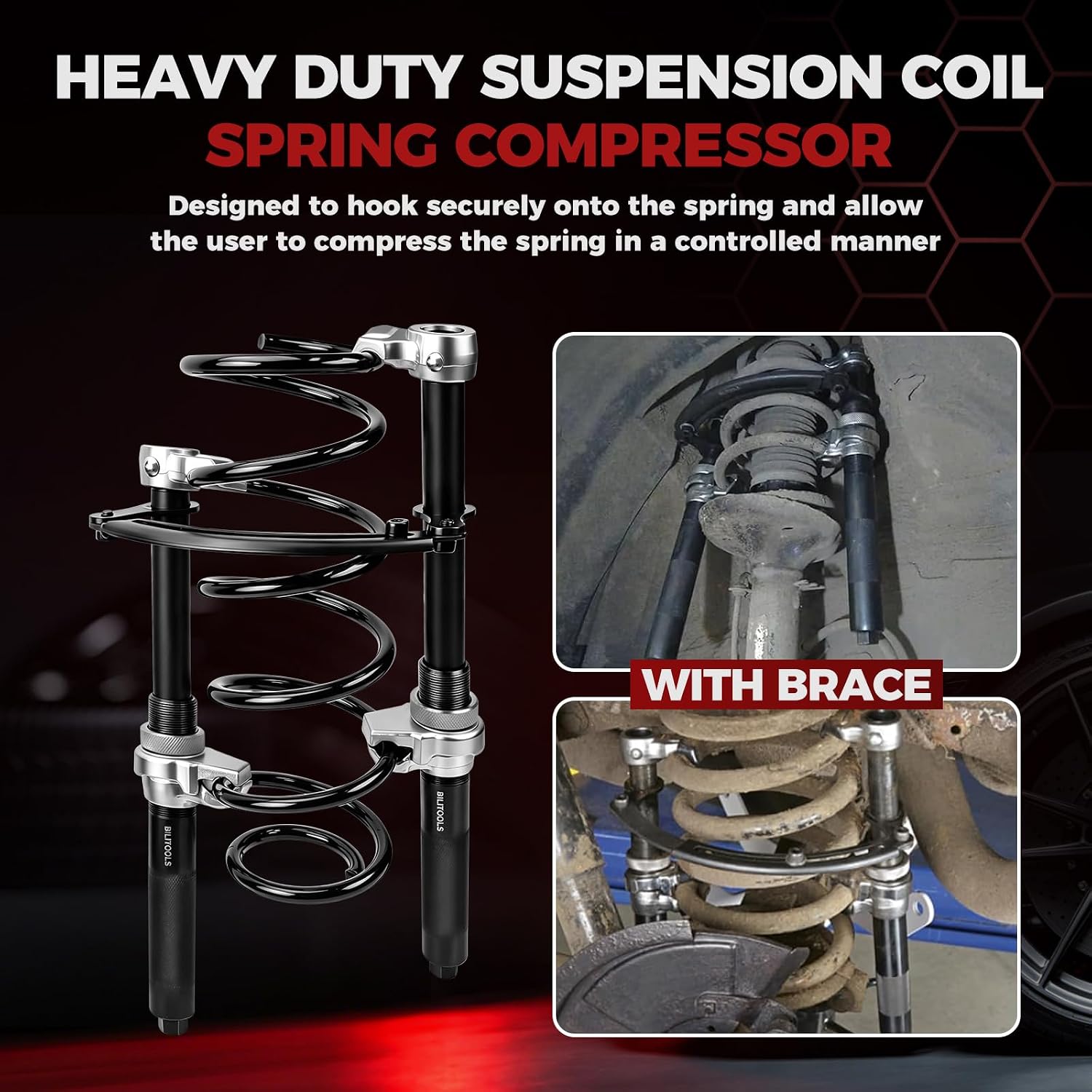 Thumbnail 1 de BILITOOLS B1F91604 2-Piece Coil Spring Compressor, 2,645 lb Capacity