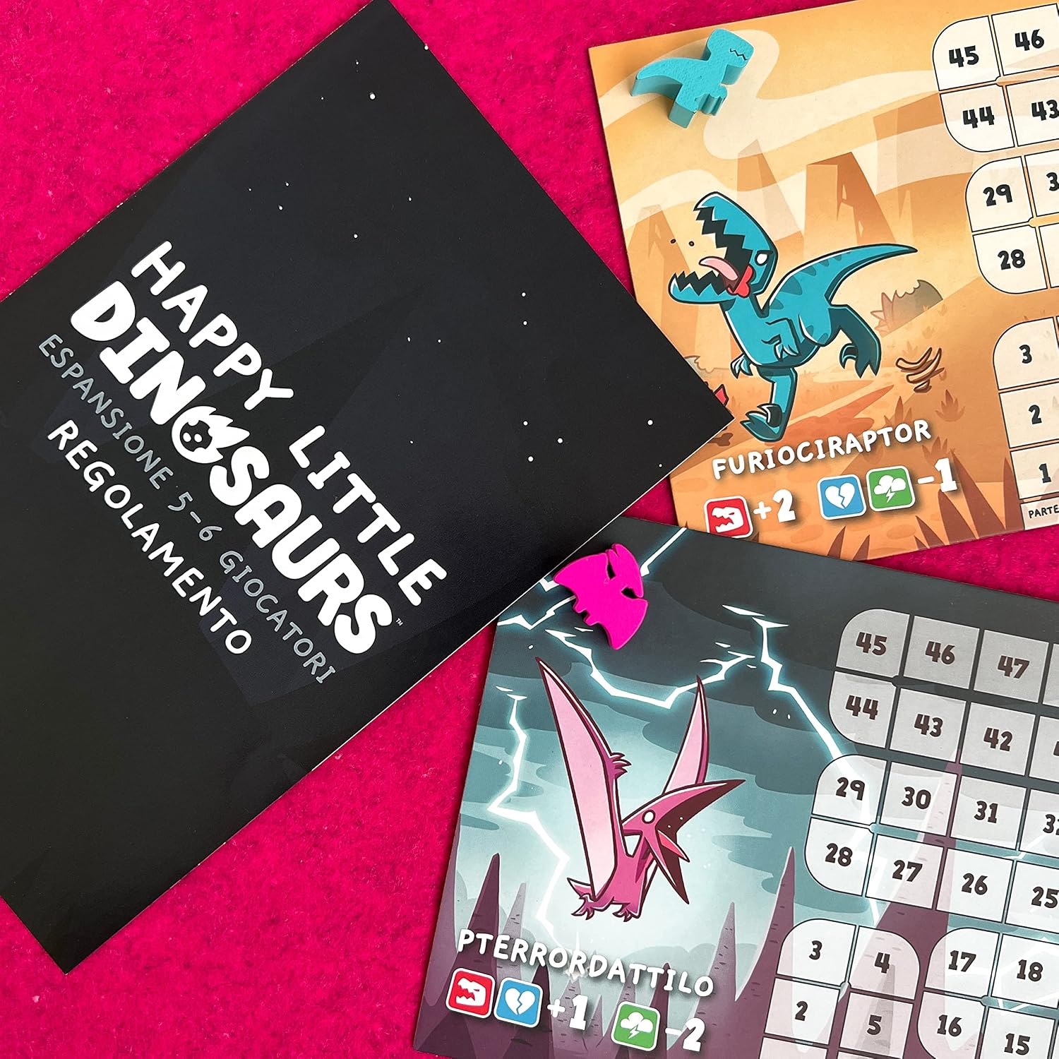 Detalle 2 de Asmodee Happy Little Dinosaurs Erweiterung 5-6 Spieler