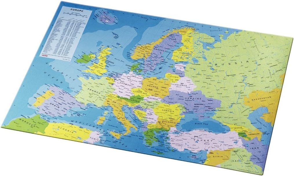 Detalle 2 de Leitz Carte du monde Multicolore – Sous-main 40 x 63,5 cm, toponymie française et surface lisse