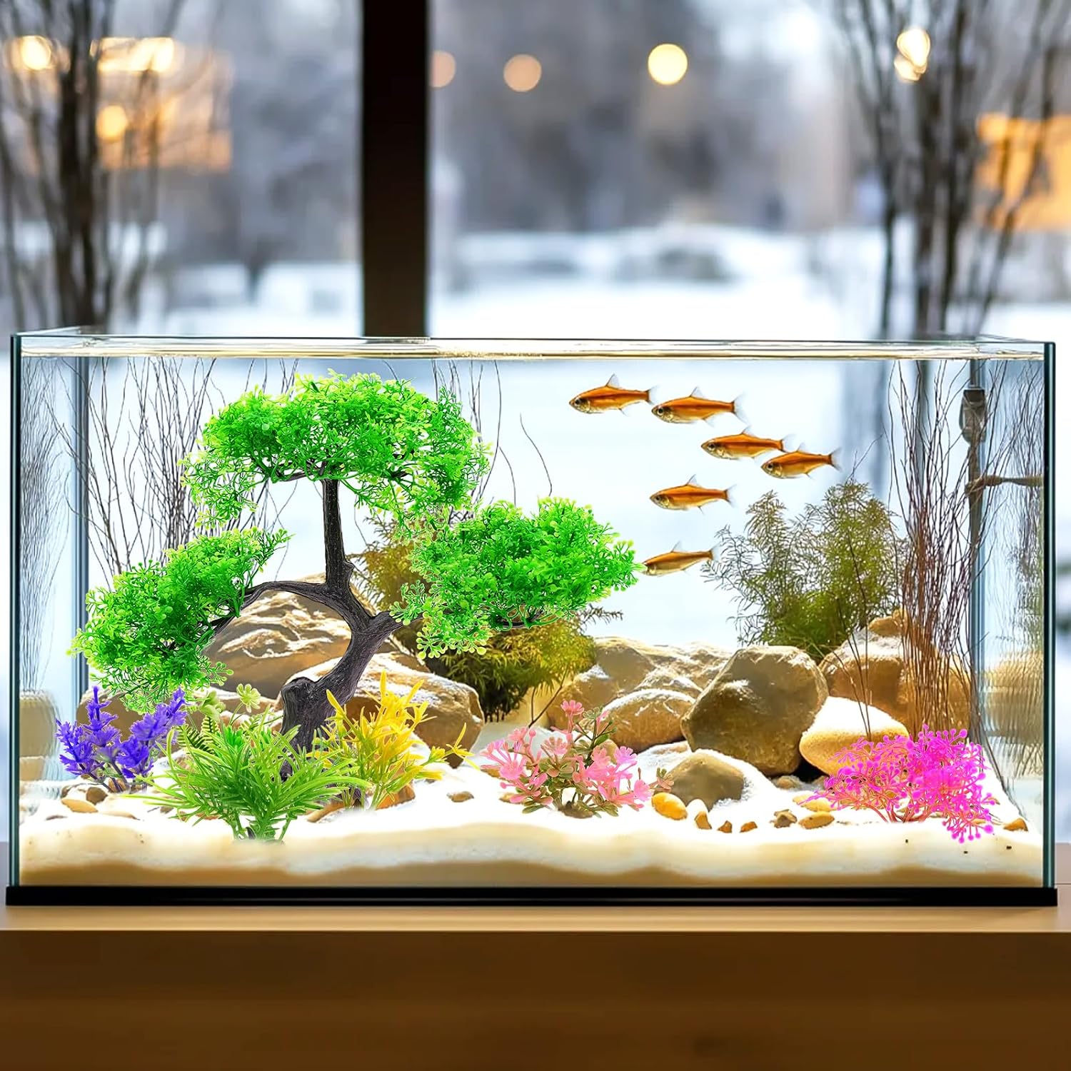 Thumbnail 5 de JJQHYC 10 Pack Fish Tank Decorations