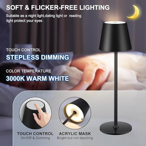 Thumbnail 7 de Lampe de Table LED Dimmable Sans Fil – Lot de 2 par Liyabber