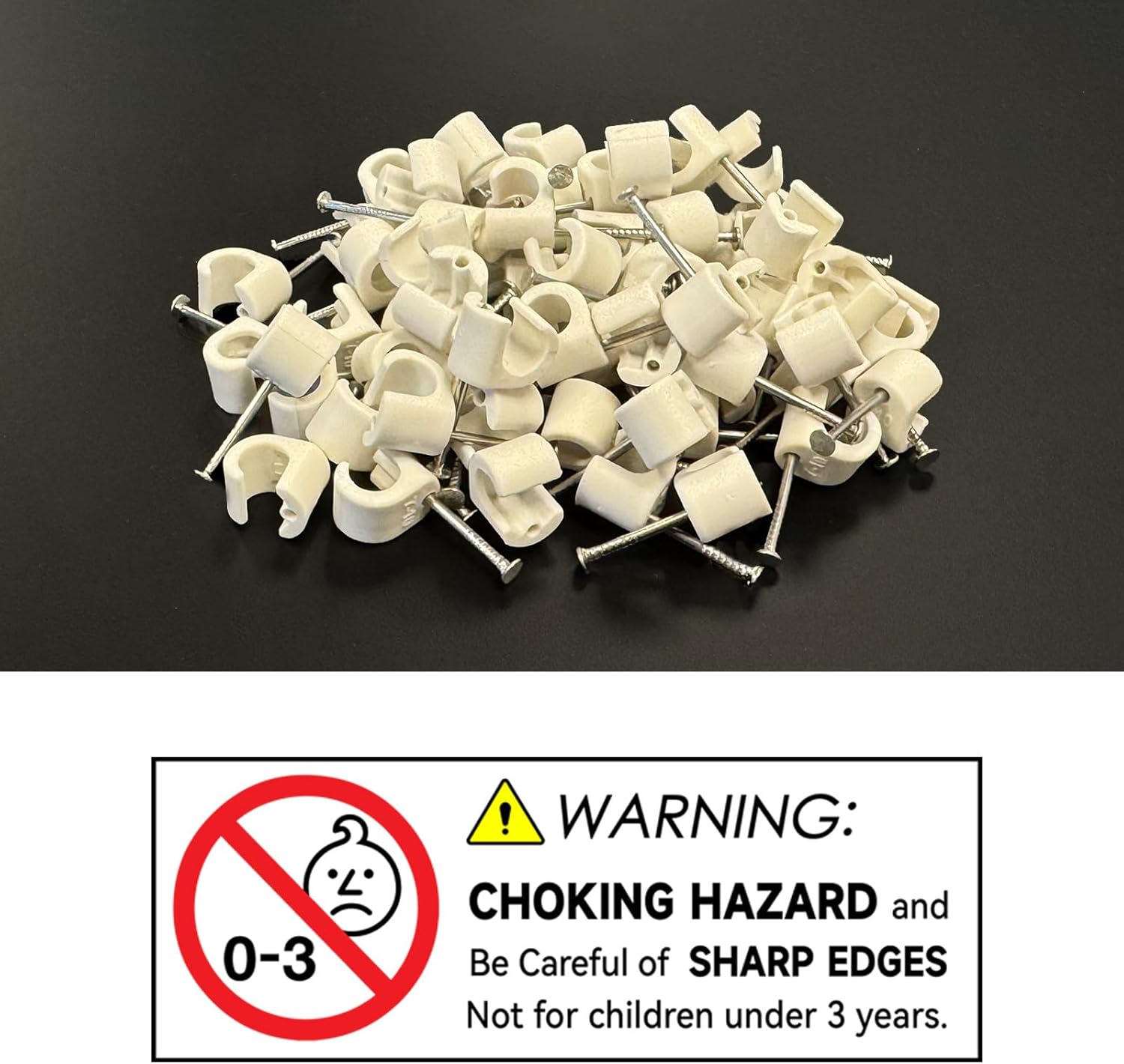 Thumbnail 5 de Temolink Kabelschellen (50 Stück) mit 304-Edelstahl-Nägeln für Kabelmanagement, 22–26 mm, schwarz