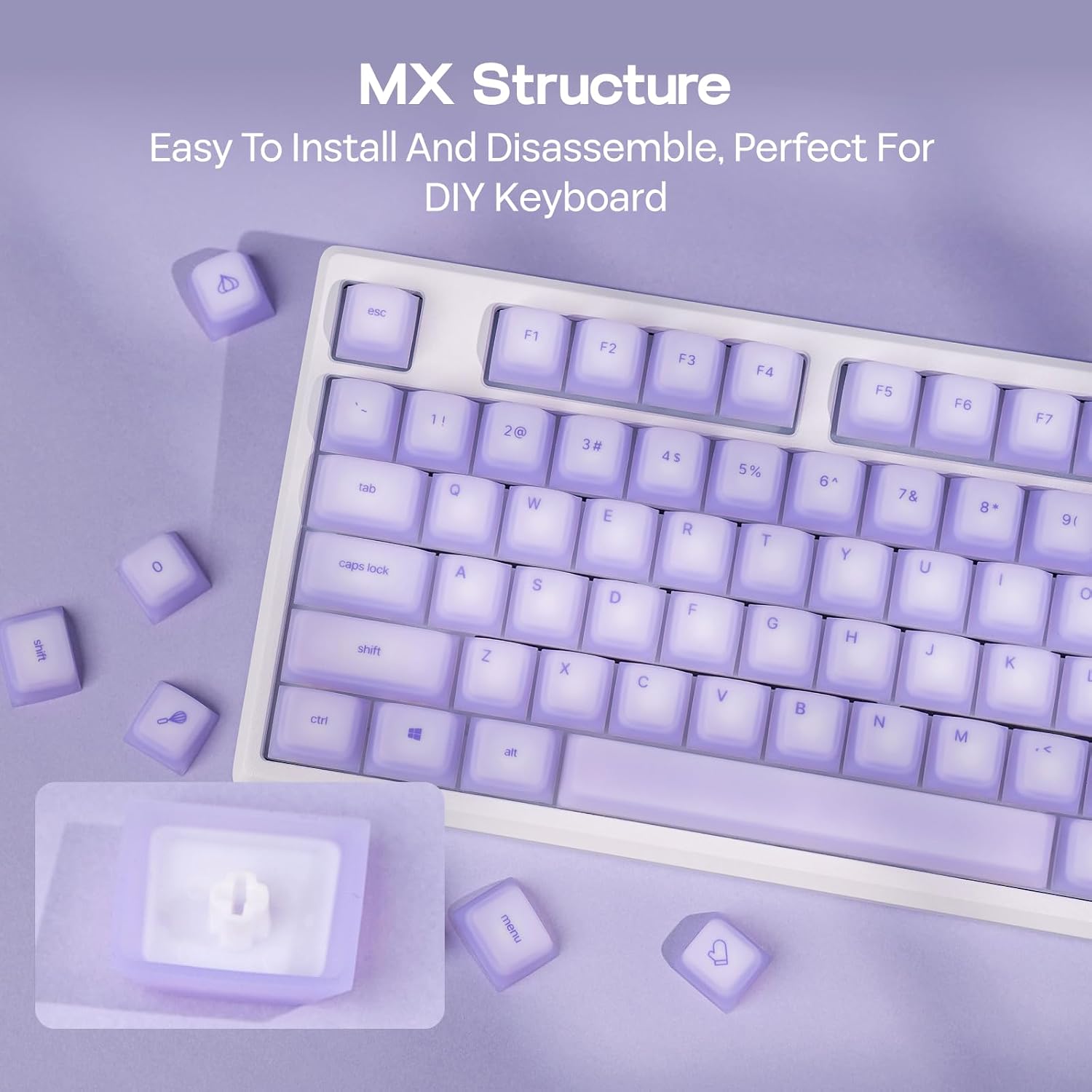 Thumbnail 6 de EPOMAKER AegisSil silicone cherry profile keycaps 113 keys ⌨