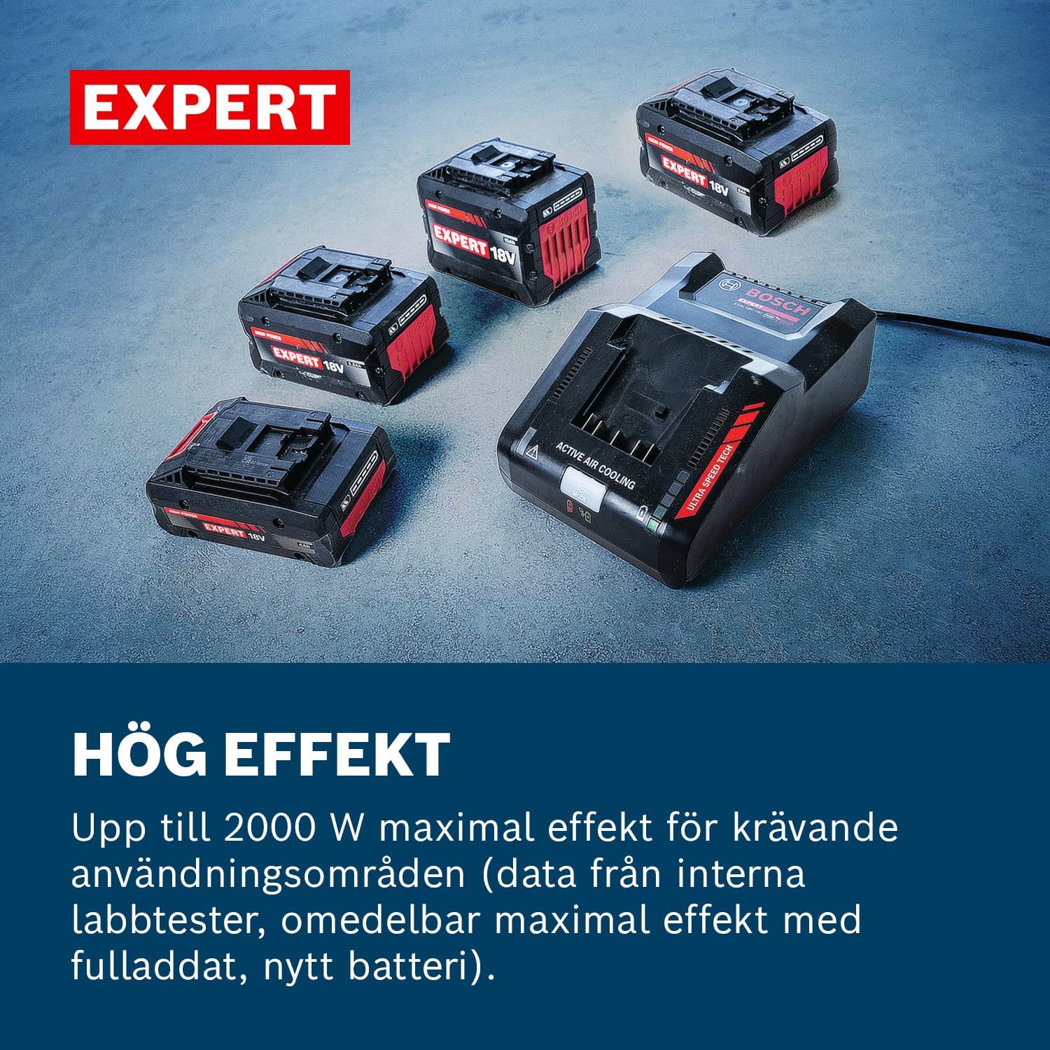 Detalle 2 de Bosch EXPERT 18V System EXBA18V-40 högeffektsbatteri, upp till 2 000 W