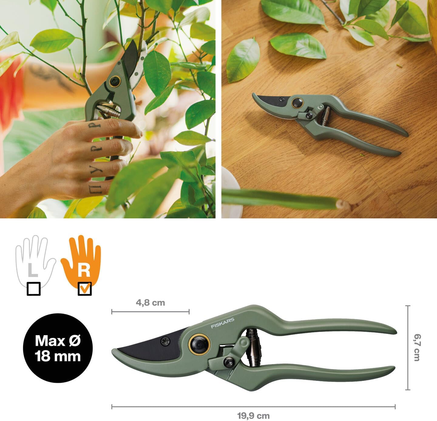 Detalle 2 de Fiskars Sécateur Urban Plant Care 19,9 cm