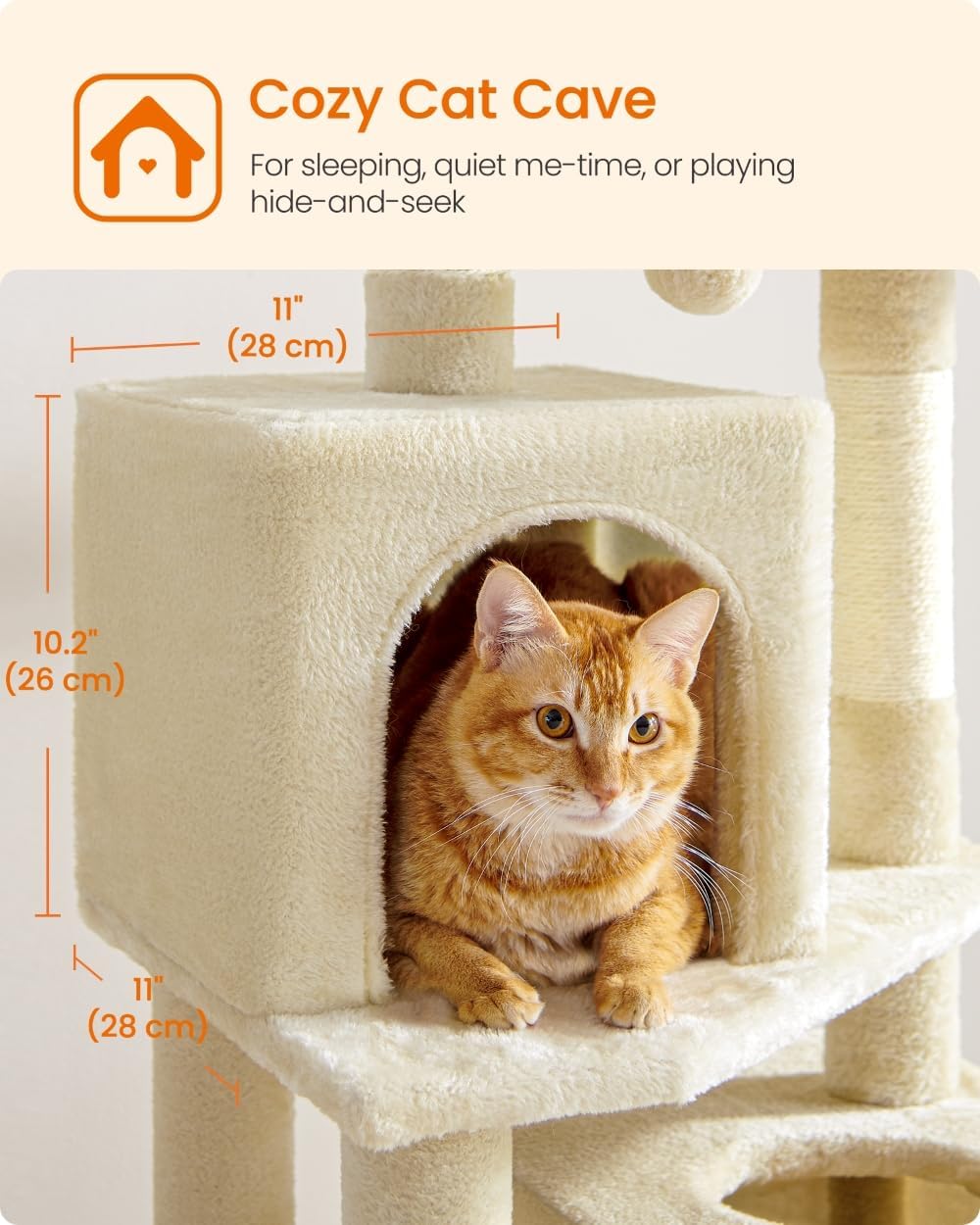 Detalle 1 de Feandrea UPCT192M01 59.5-Inch Cat Tree with 5 Scratching Posts and 2 Perches