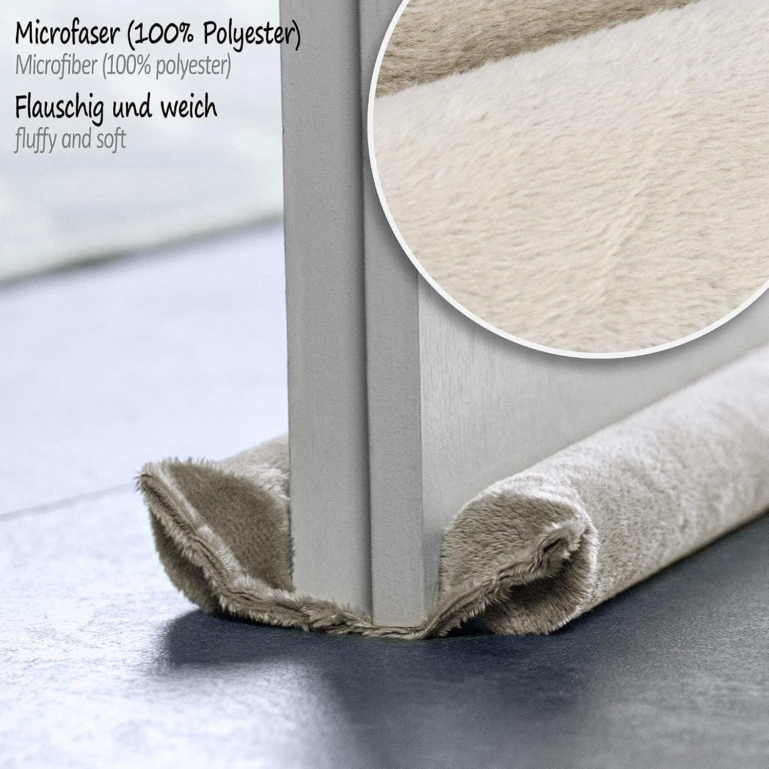 Detalle de COM-FOUR 2X Coupe-Vent pour la Porte – Joint Bas en Microfibre avec Double Joint