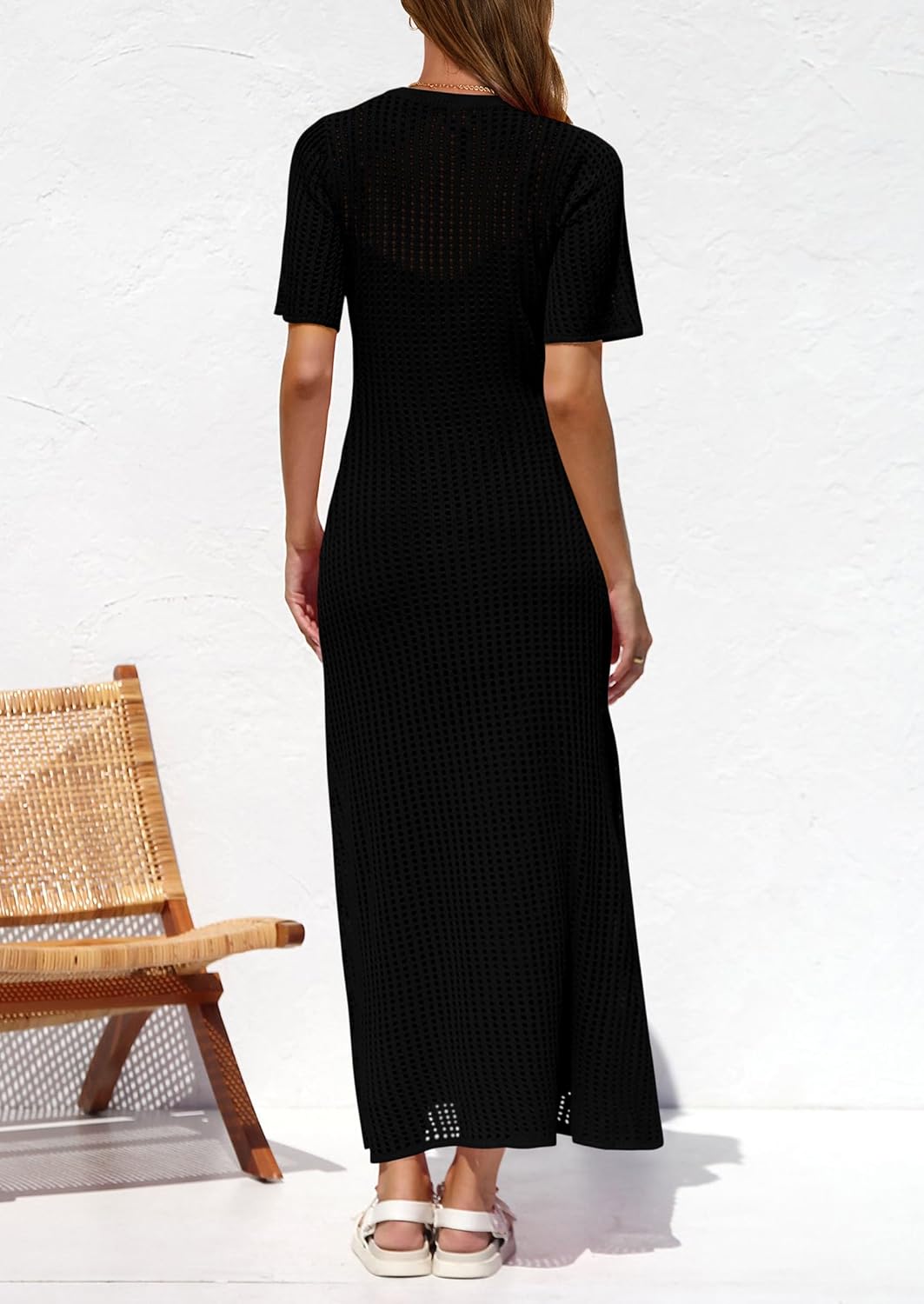Detalle de PRETTYGARDEN Womens Eyelet Cover Up Dress (2-Piece Hollow Out Resort Maxi) for Summer Vacation