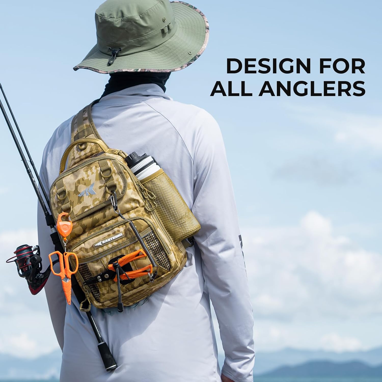 Thumbnail 1 de KastKing BaitSpace Fishing Sling Bag with Rod & Beverage Holder