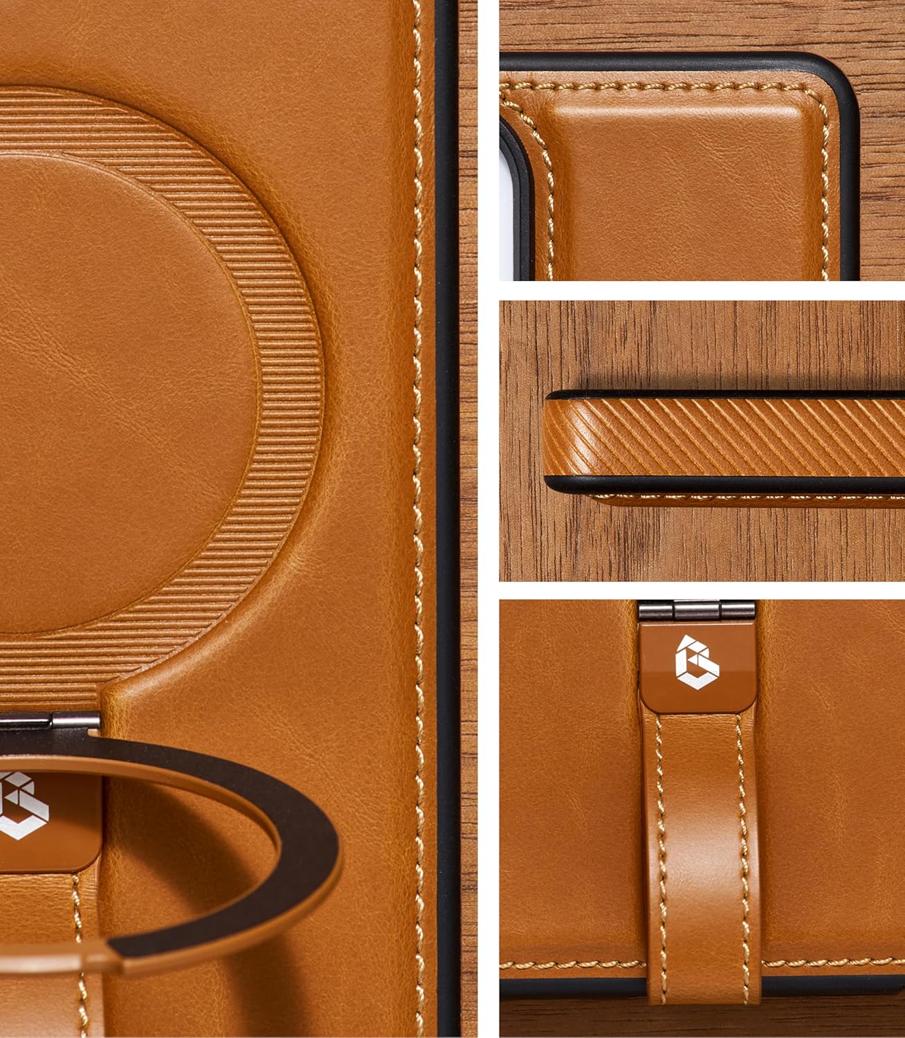 Thumbnail 1 de Butaiga Leather Case with Stand for Samsung Galaxy S25 Ultra (Brown)