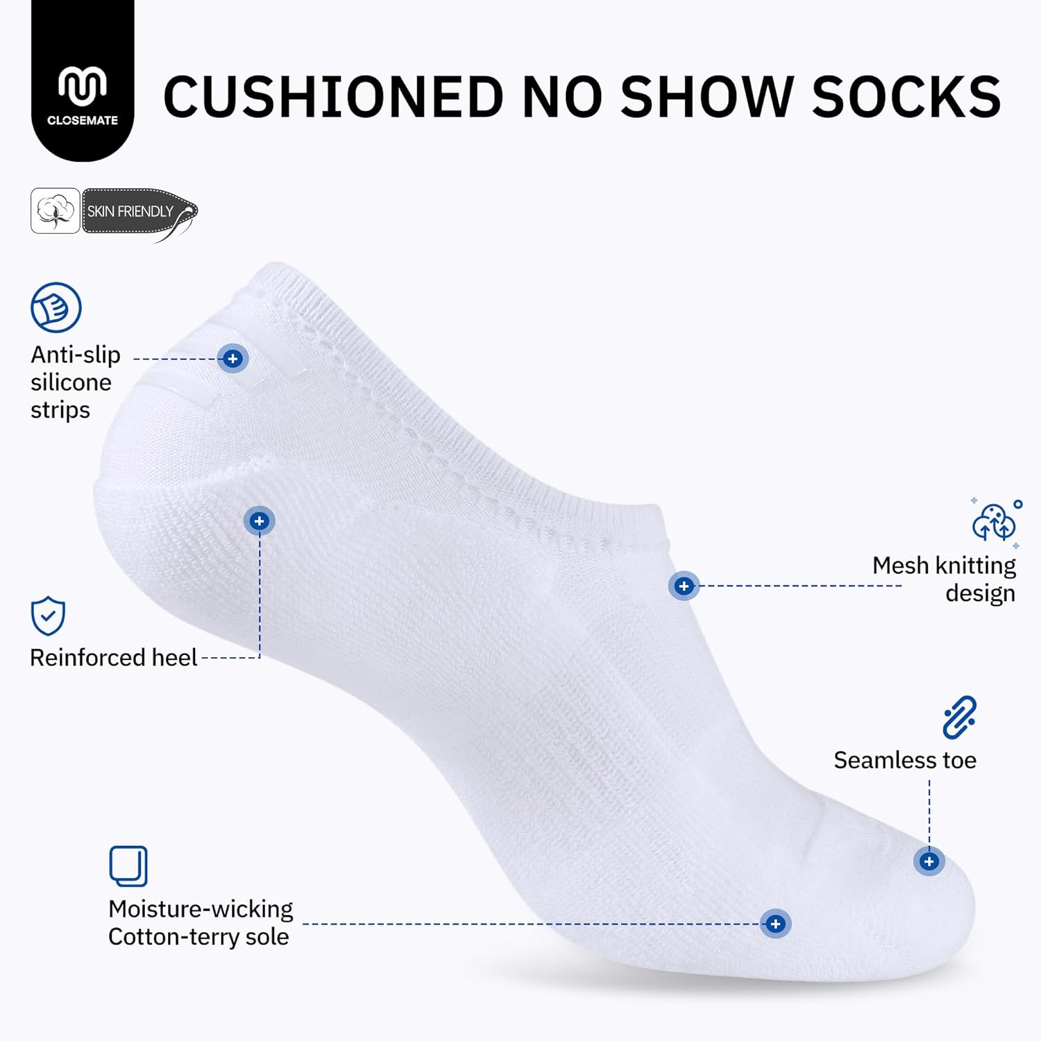 Detalle de CLOSEMATE No Show trainer socks 6 pairs
