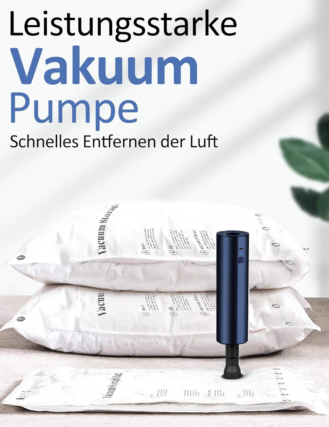 Detalle de Kabellose elektrische Luftpumpe mit 2×2000mAh Akku – Schnellaufblasen für Pool, Schlauchboot & Luftmatratze (4 Düsen)