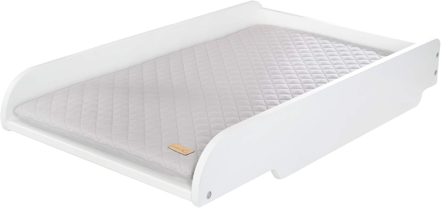 Roba Plan à Langer à Poser sur Lits Bébé 60x120 cm / 70x140 cm + Matelas Imperméable – Style Blanc