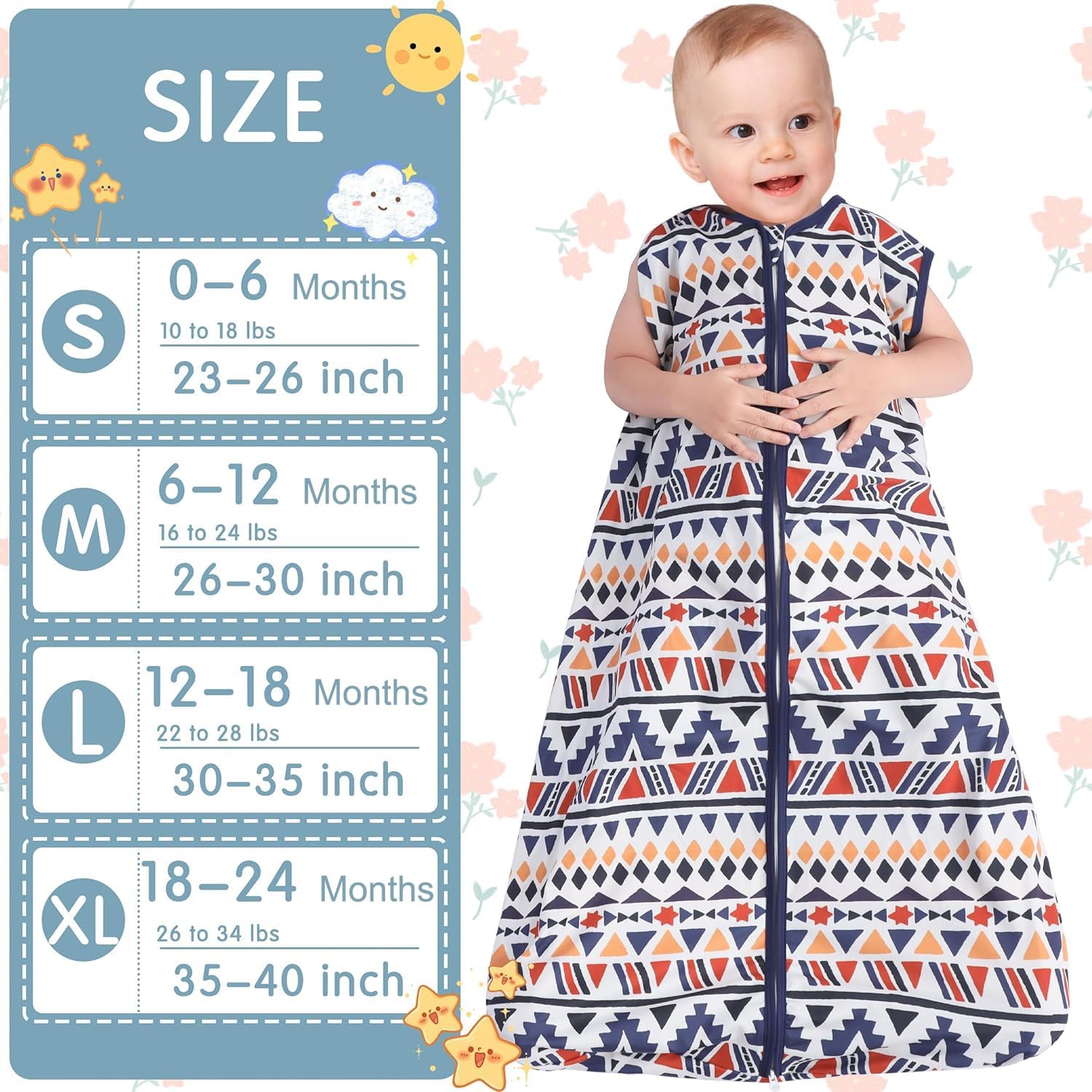 Detalle de BSTOPPT Baby Sleep Sacks, 6–12 Months