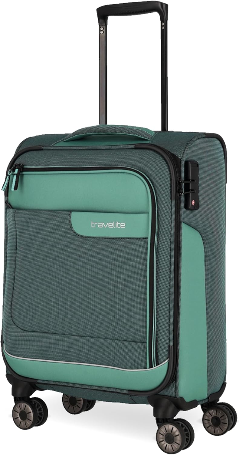 Detalle de Travelite VIIA 55 cm Weichschale Handgepäck-Koffer 34 L – recyceltes Polyester, IATA-Norm