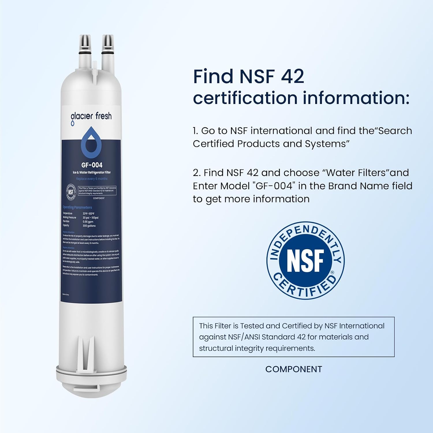 Detalle de GLACIER FRESH Refrigerator Water Filter 3-Pack
