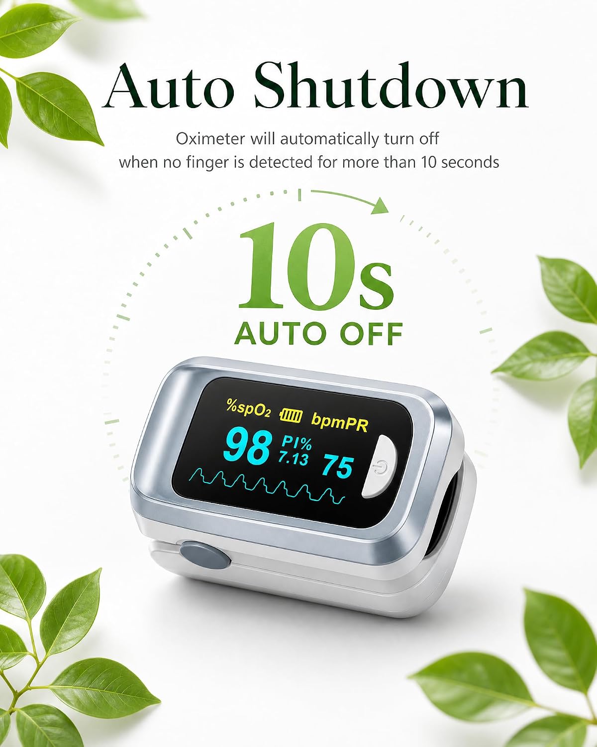 Detalle de Healthtree JKS50B Pulse Oximeter Fingertip – Fast, accurate SpO2 and heart rate readouts
