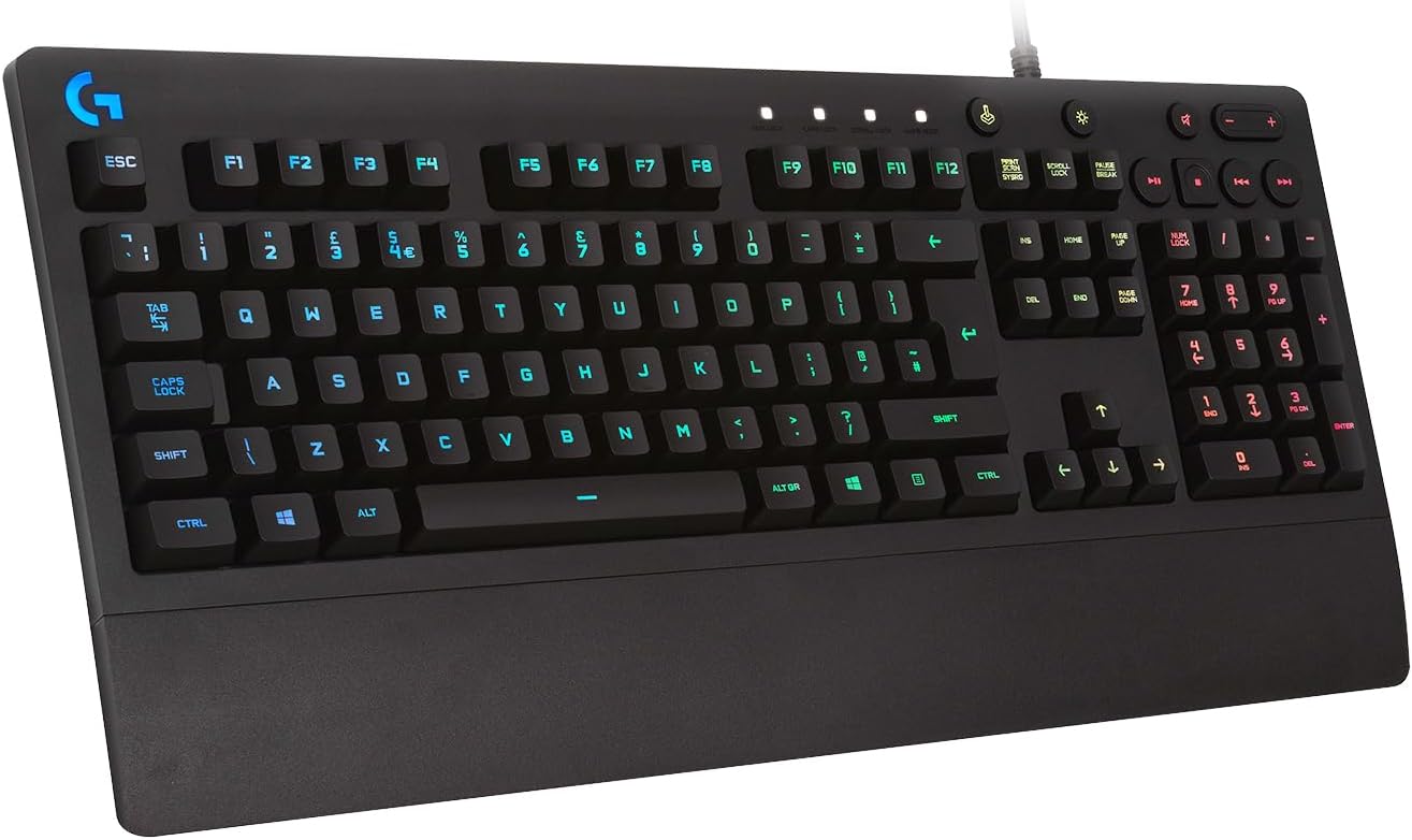 Logitech G G213 Prodigy tastiera da gioco QWERTY US INT’L-Nero con RGB Lightsync e tasti multimediali dedicati