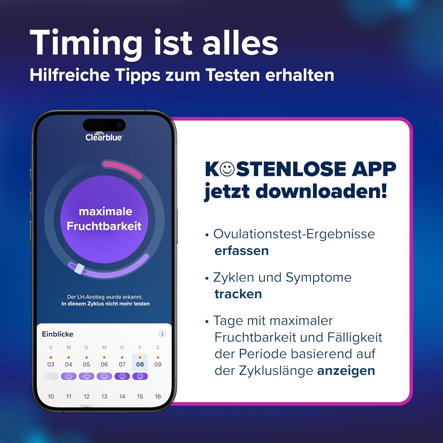 Thumbnail 6 de Clearblue Kinderwunsch Ovulationstest Kit Digital – 30 Tests + digitale Testhalterung