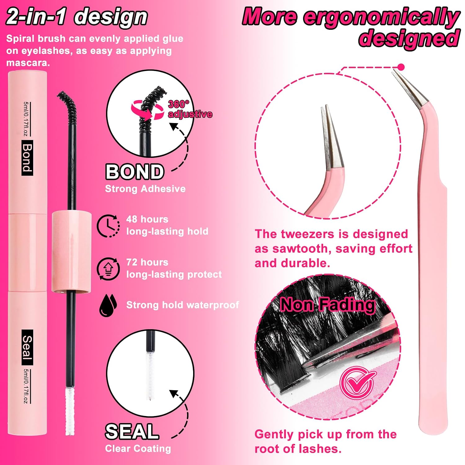 Detalle de MilyBest Lash Clusters Kit 60D/80D — DIY Salon-Quality Volume Lashes