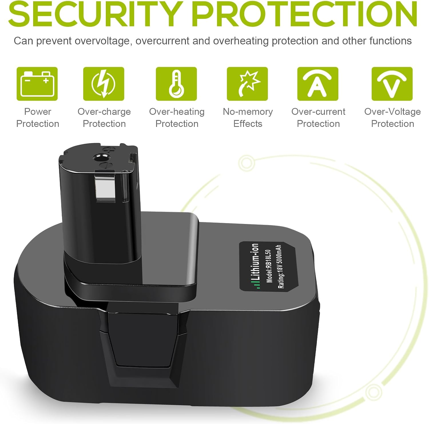 Thumbnail 4 de ASUNCELL RB18L50 18V 5.0Ah Ryobi replacement battery