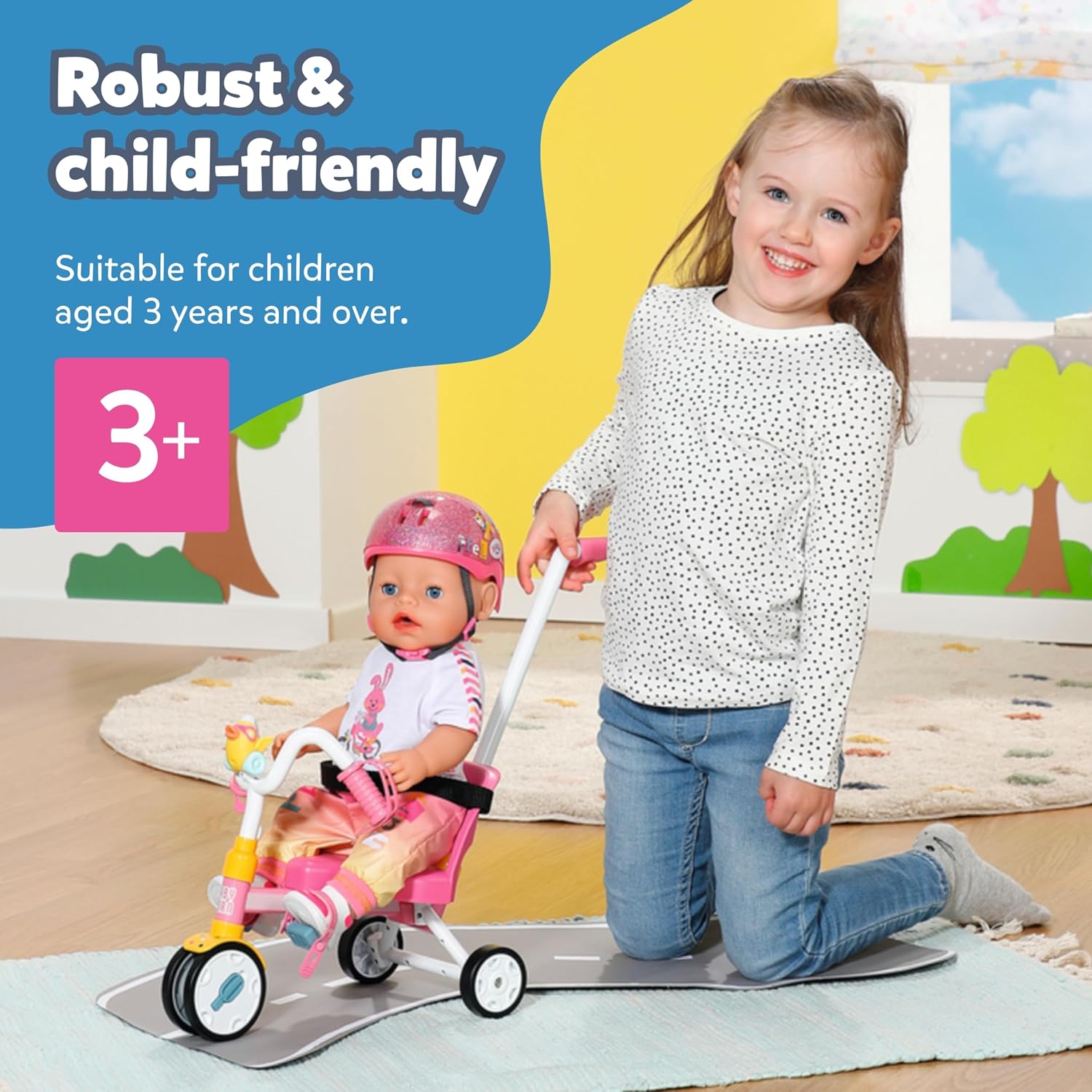 Thumbnail 6 de Baby born Trike 835456 tricycle for dolls up to 43cm with functional wheels, safety belt and horn