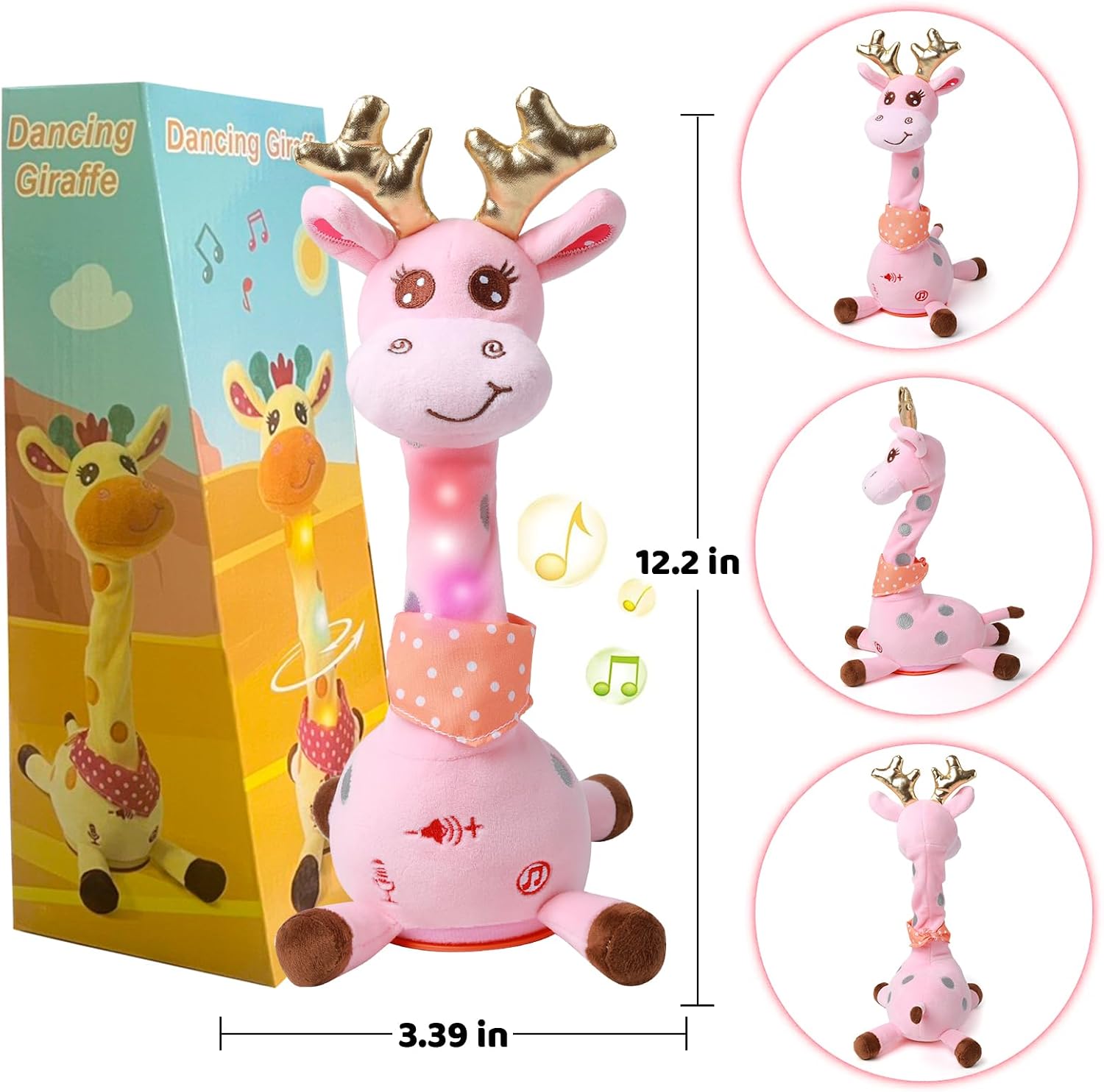 Thumbnail 1 de seOSTO Volume Control Singing Giraffe 12.6in
