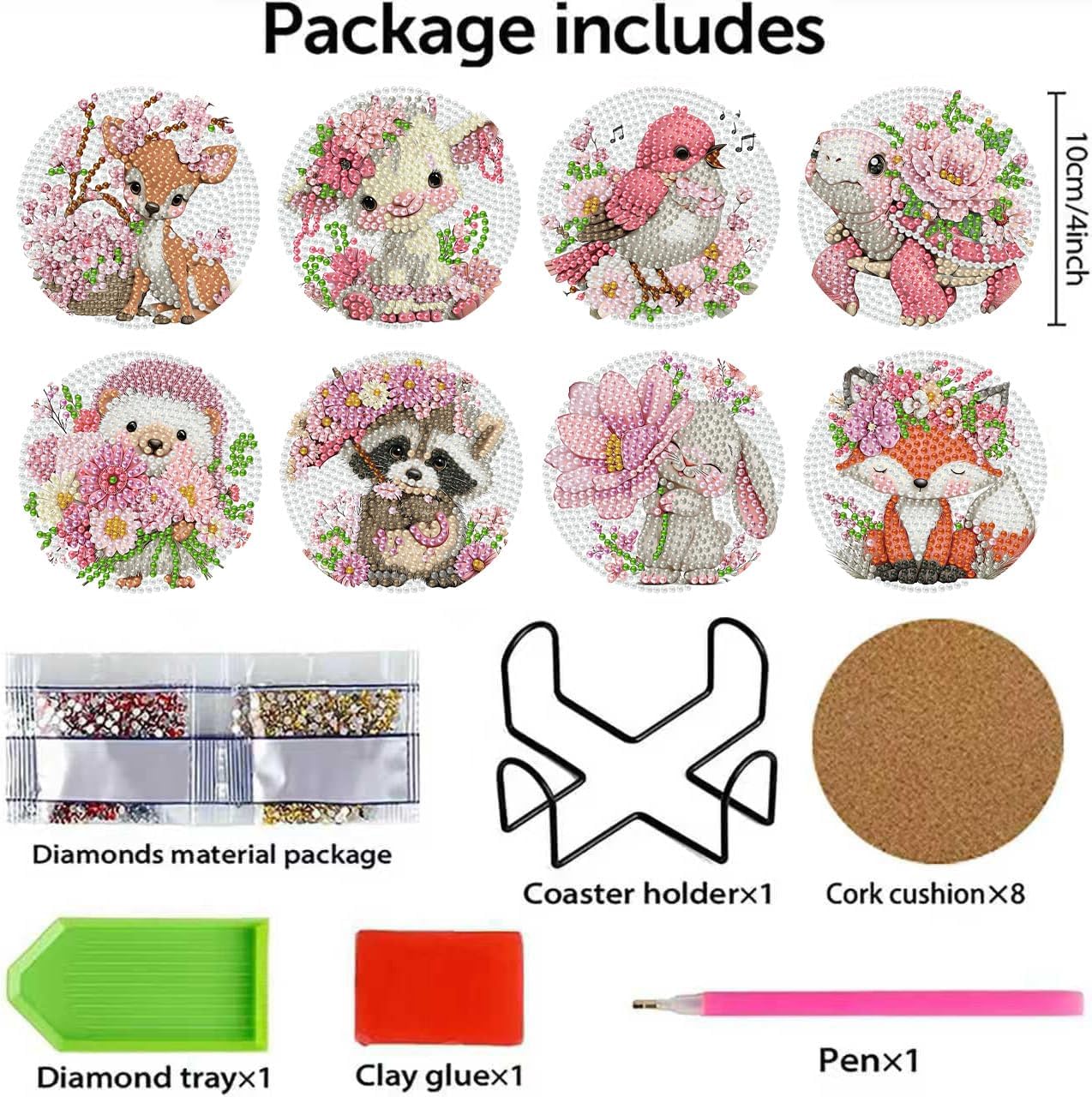 Detalle de HHMATITS Diamond Art Coaster Kit 4 x 4 in