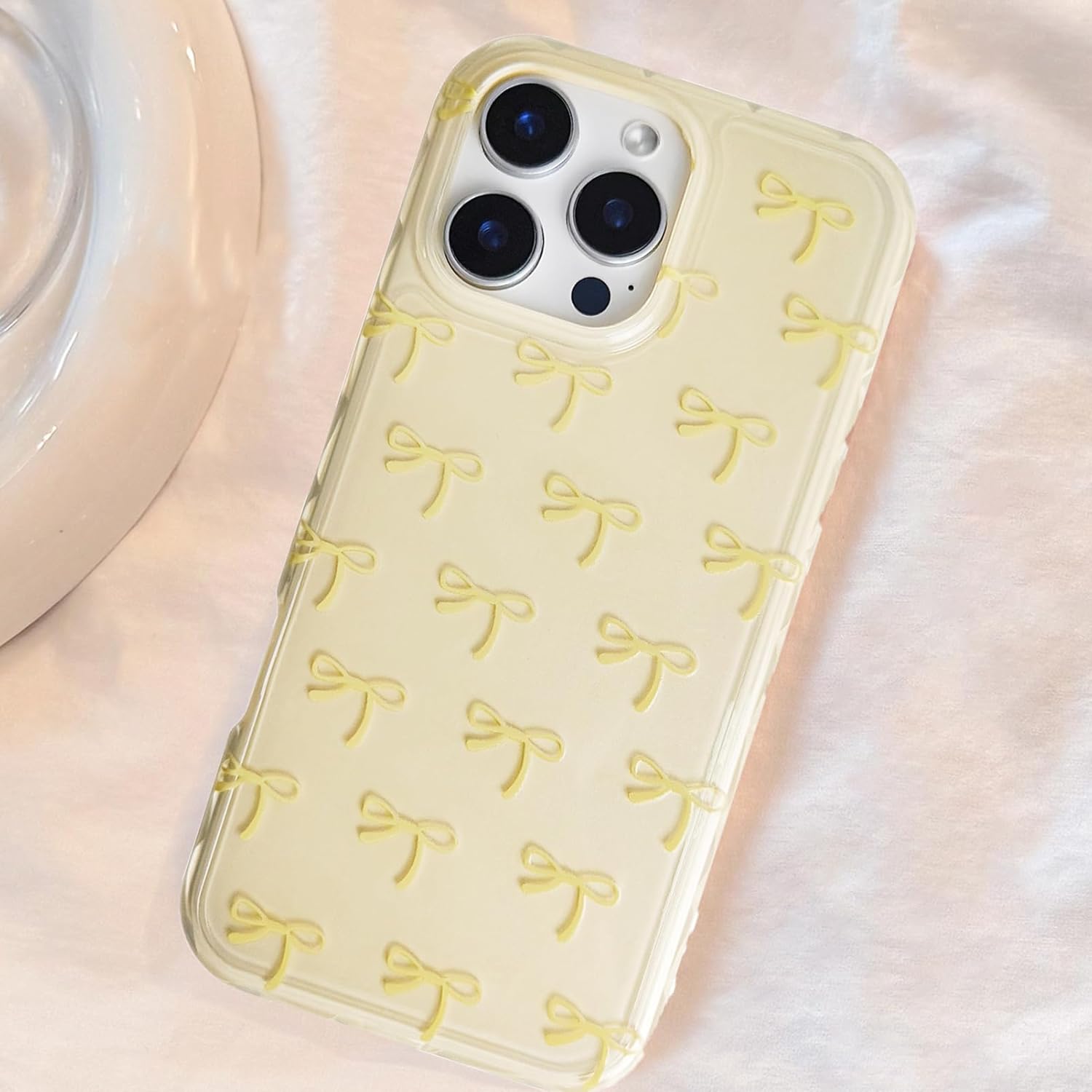 Thumbnail 3 de Bowknot aesthetic TPU bumper case for iPhone 16 Pro (6.3 inch) by xoniery – Yellow