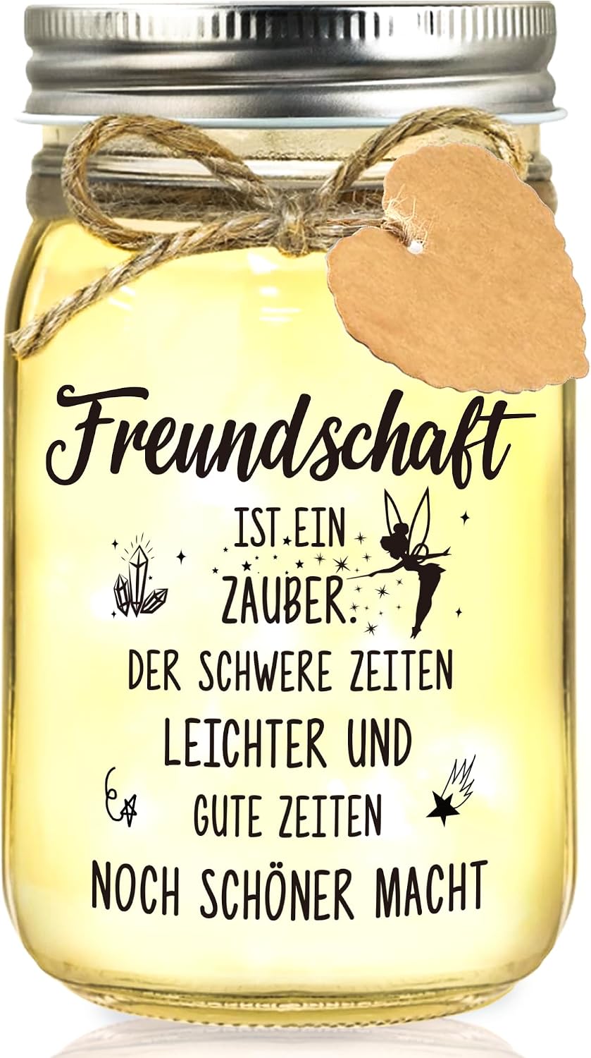 Detalle de Hiipeefeel LED-Flaschenlicht-Geschenkset für Freundin – personalisierte Dankeschön-Note