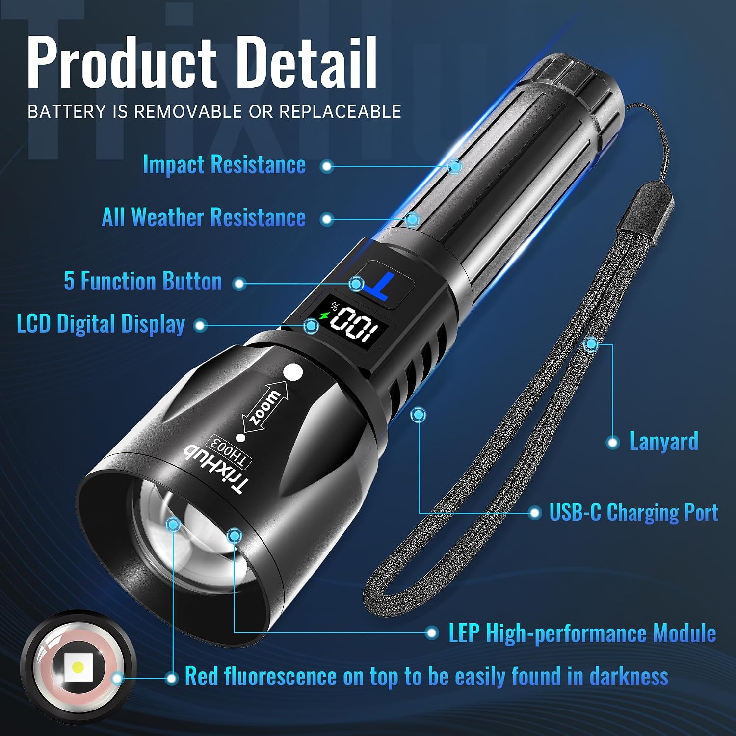 Thumbnail 5 de TrixHub TH003 2-Pack Rechargeable Flashlight 🔦