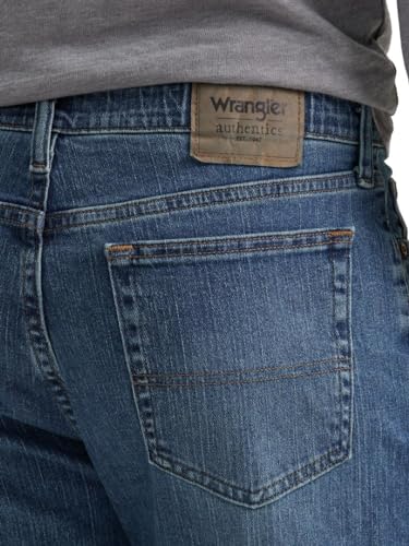 Detalle de Wrangler Authentics Men's Regular Straight Fit Jeans in Blue Ocean