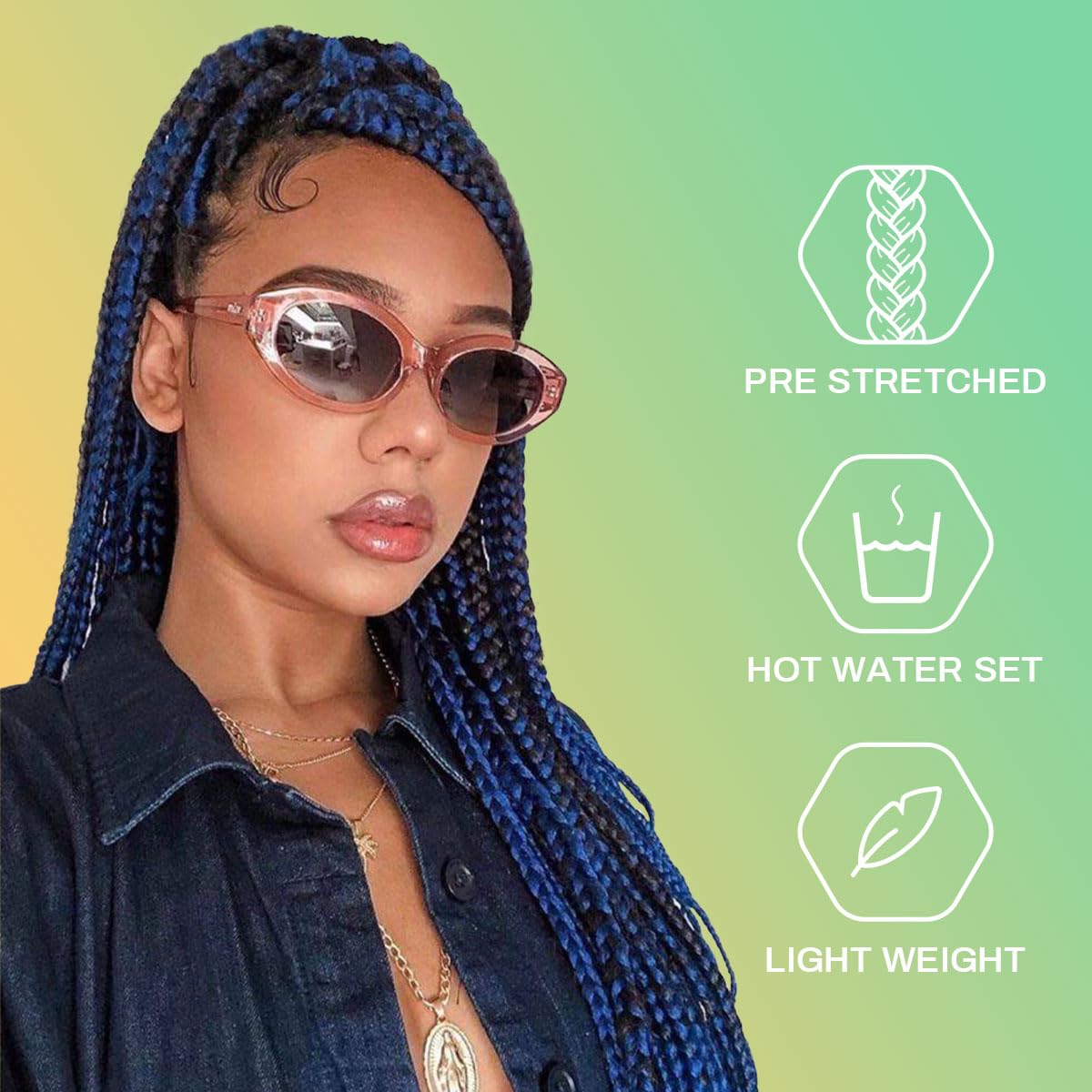Detalle 1 de Aooffut Braiding Hair Extensions, 26-Inch