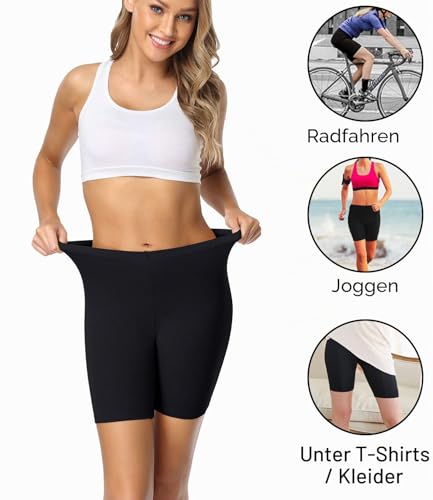 Detalle de wirarpa Radlerhose Damen Kurz Baumwolle Boxershorts Schwarz XL