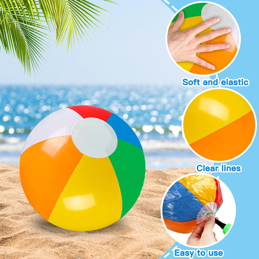 Thumbnail 2 de Vellibring 12" Summer Inflatable Beach Balls (Bulk Set of 24) for Pool & Beach Games
