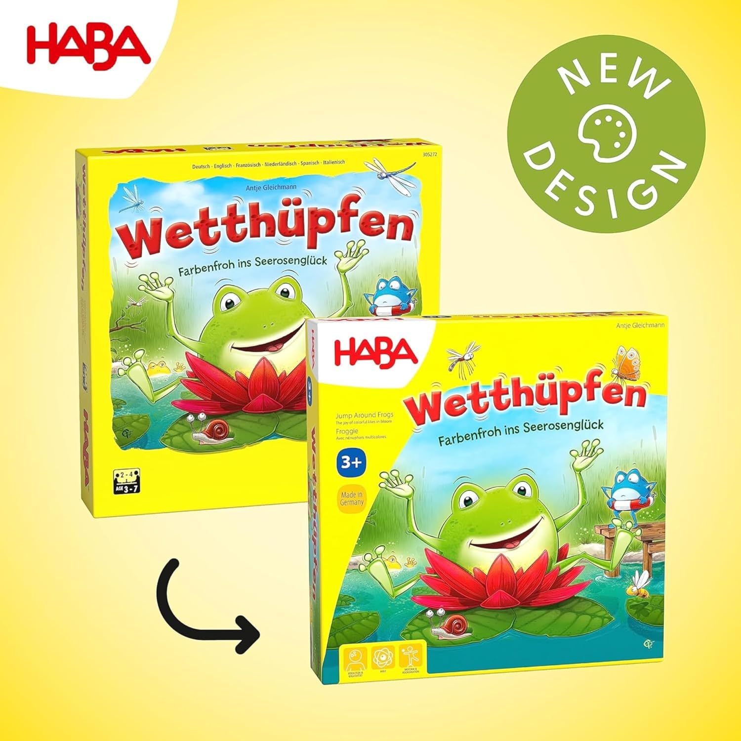Thumbnail 5 de HABA Wetthüpfen Würfelspiel für Kinder 2–4 Spieler