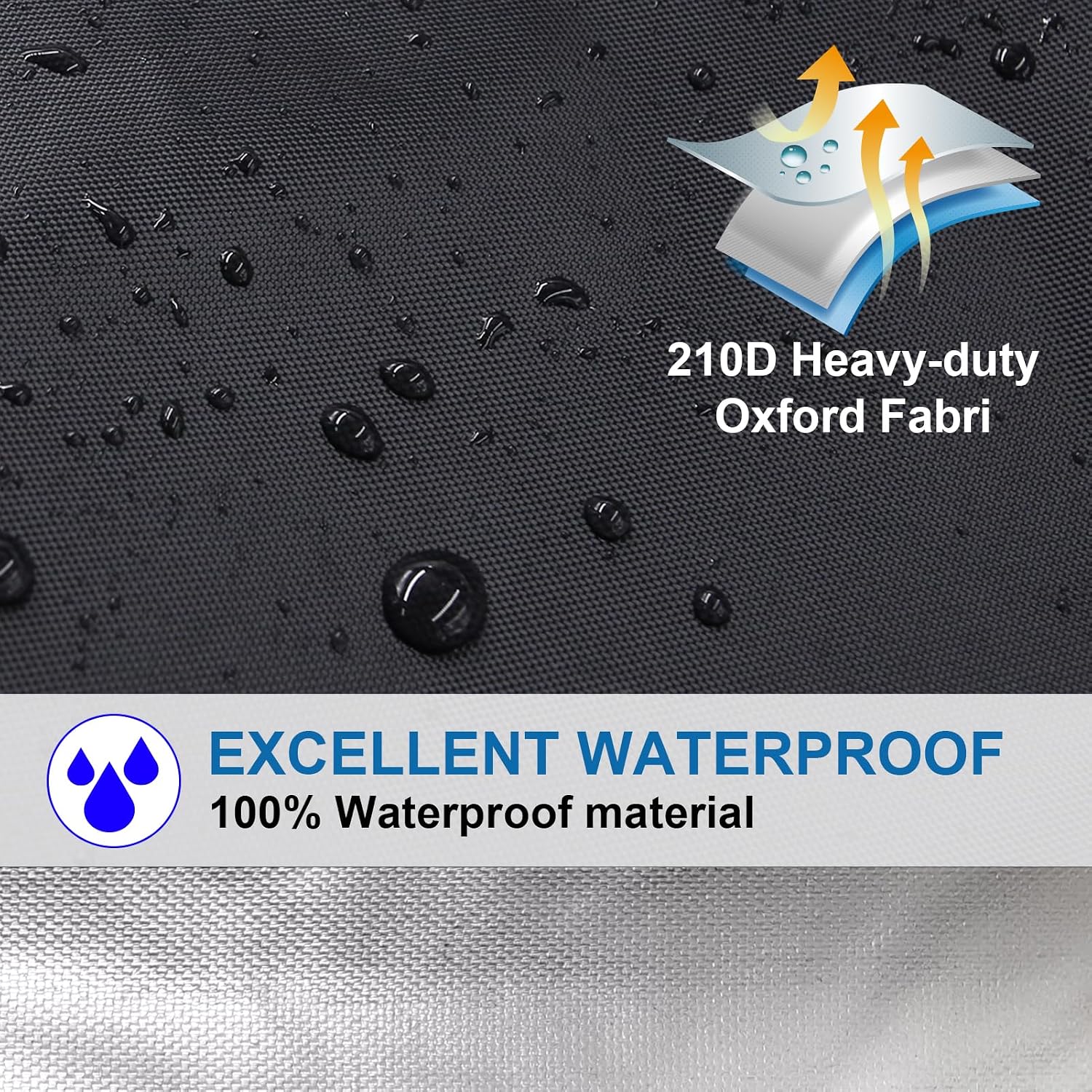 Thumbnail 6 de Grill Abdeckhaube 147x61x122 cm: Wetterfest, 210D Oxford, staub- & regensicherer Grillschutz
