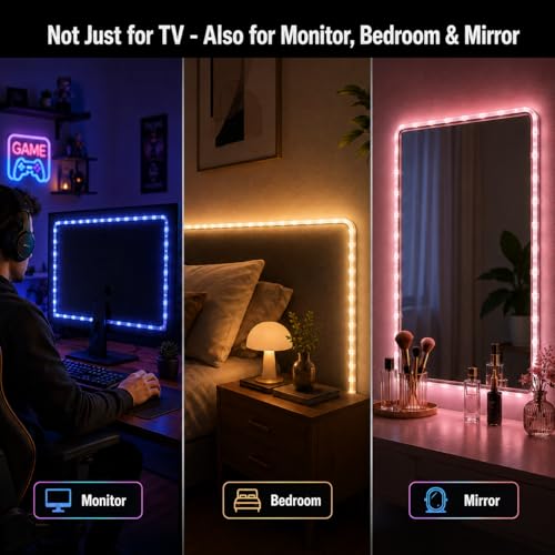 Thumbnail 6 de shalaker LED TV Lights 5M USB Strip for 45-75 Inch Screens with Bluetooth, Music Sync and Remote
