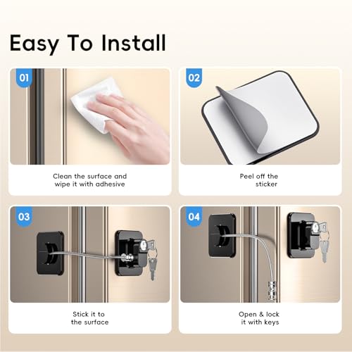 Thumbnail 4 de Blocca bambini A nero per frigorifero e cassetti, 2 pezzi 🔒