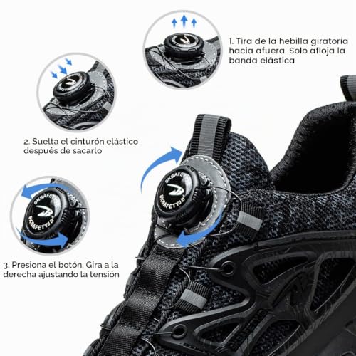 Detalle de GUDECIUS: Zapatos de Seguridad para Hombre y Mujer con cordones de botón y protección KEVLAR