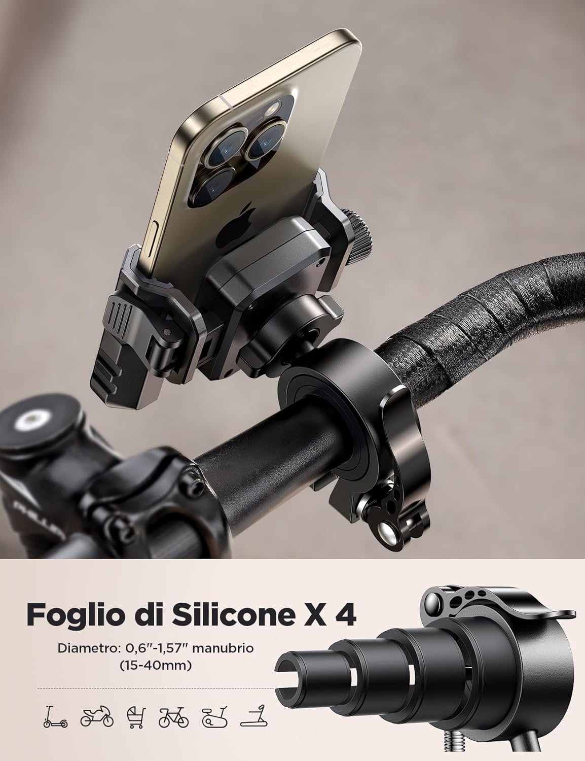 Thumbnail 4 de JOYROOM 2026 Porta Cellulare Moto antivibrazione per manubrio bici e moto, universale per smartphone 4.7–7”