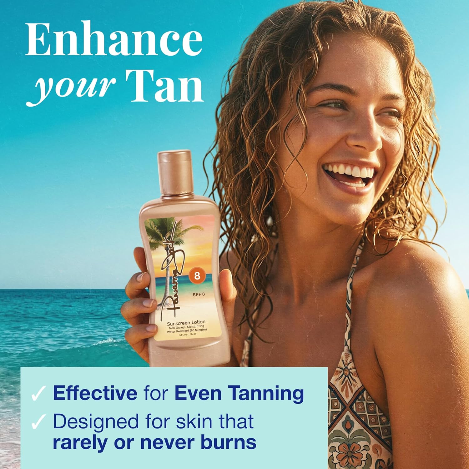 Thumbnail 2 de Panama Jack Sunscreen Tanning Lotion SPF 8: Water-Resistant, Cruelty-Free Moisturizer for Sun Lovers